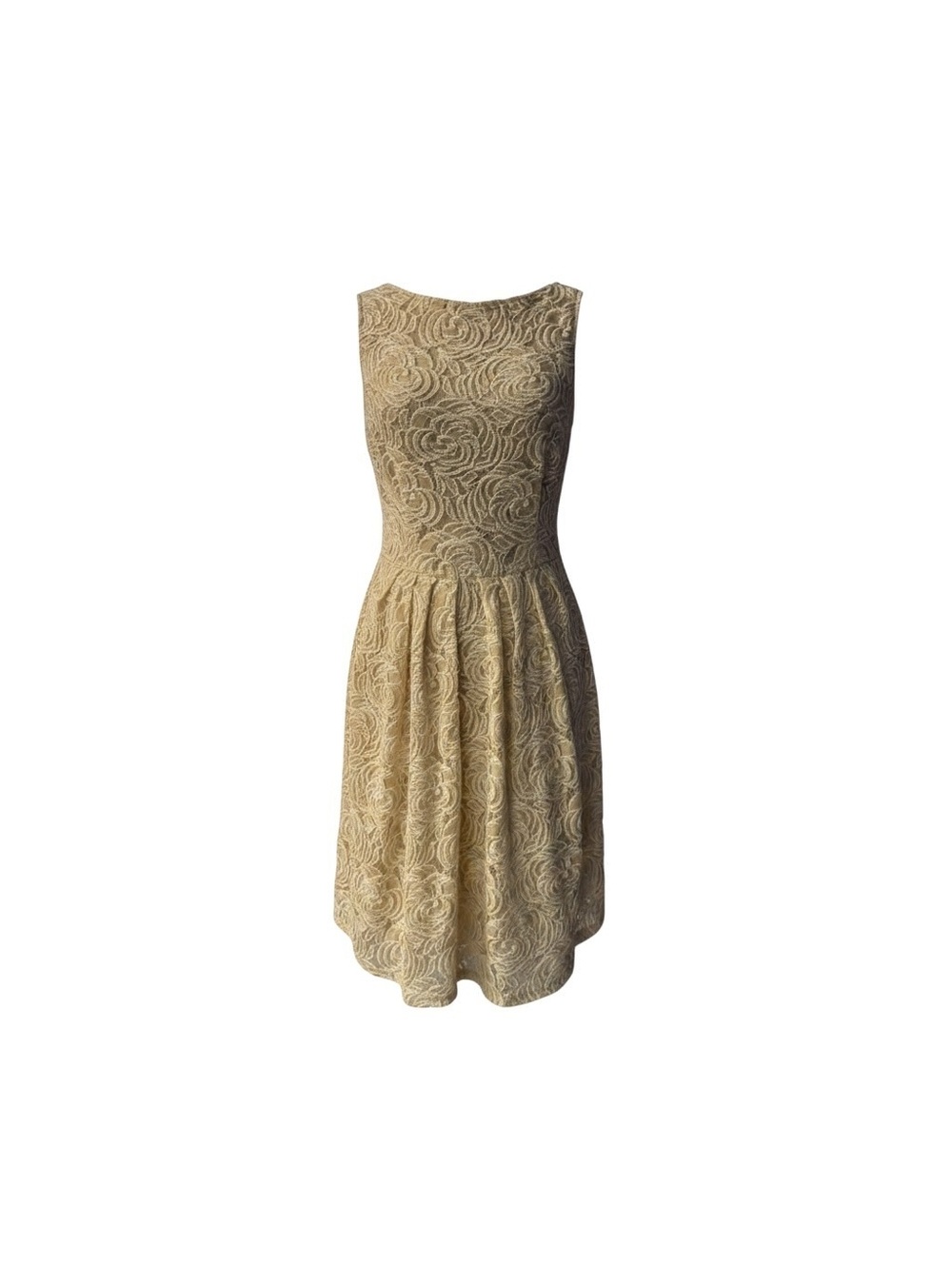 Sharagano Women's Beige Lace Sleeveless Dress Size 4
